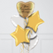 Personalised Platinum Gold Heart Inflated Foil Balloon Bunch