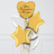 Heart Gold Personalised Balloon Bouquet