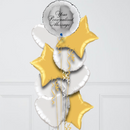 Personalised Silver & Gold Round Inflated Foil Balloon Bunch