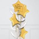 Personalised Gold Star Inflated Foil Balloon Bunch