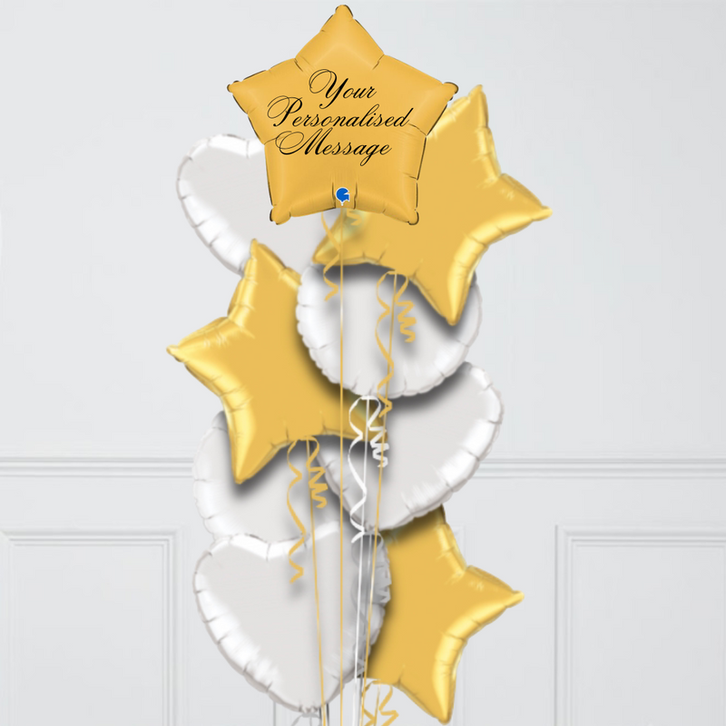 Star Gold Personalised Balloon Bouquet