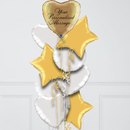 Heart Platinum Gold Personalised Balloon Bouquet