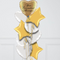 Personalised Platinum Gold Heart Inflated Foil Balloon Bunch