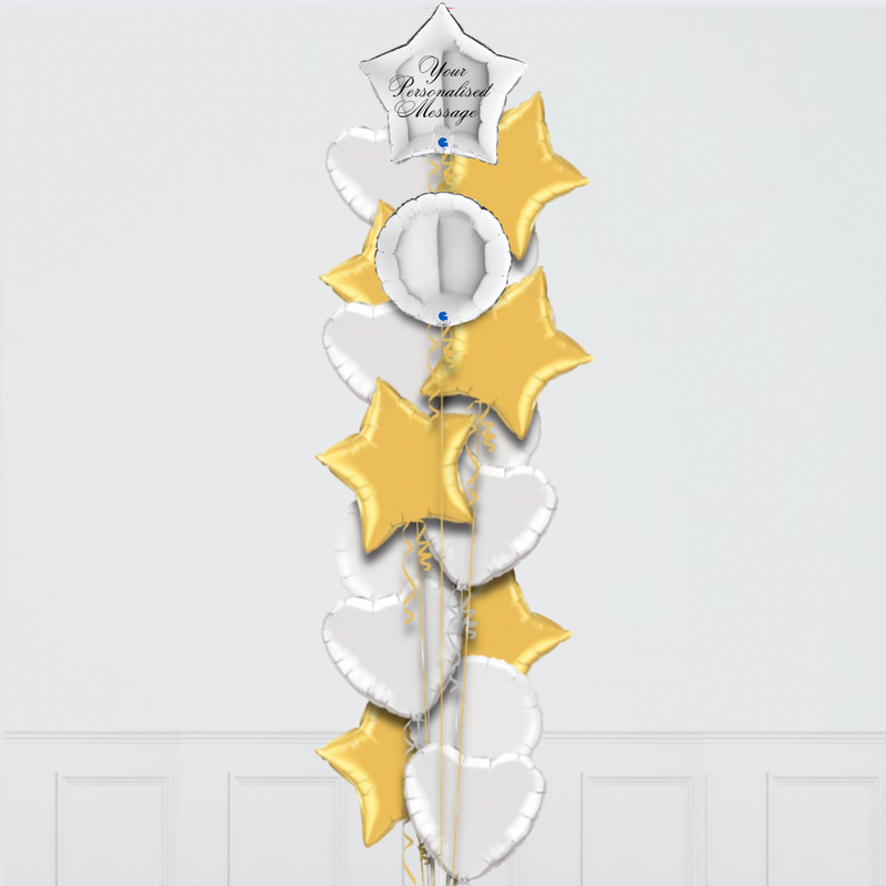 Star Silver & Gold Personalised Balloon Bouquet