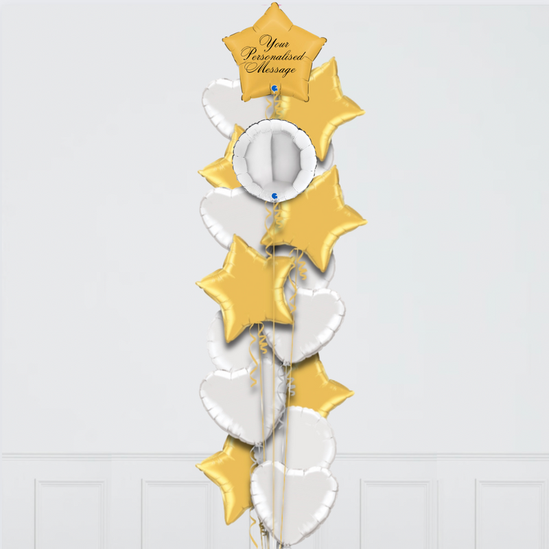 Star Gold Personalised Balloon Bouquet