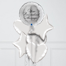 Round Silver Personalised Balloon Bouquet