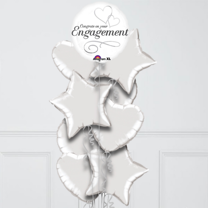Silver Congratulations on Your Engagement Foil Balloon Bouquet