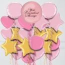 Personalised Pink Orb Inflated Foil Balloon Bunch