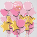 welcome baby pink hello world foil balloons