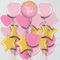 It's A Girl Baby Pink Confetti Hearts Inflated Foil Balloon Bunch