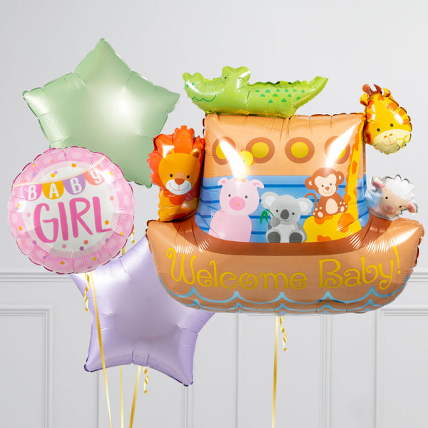 Noah's Ark Baby Girl Balloon Package