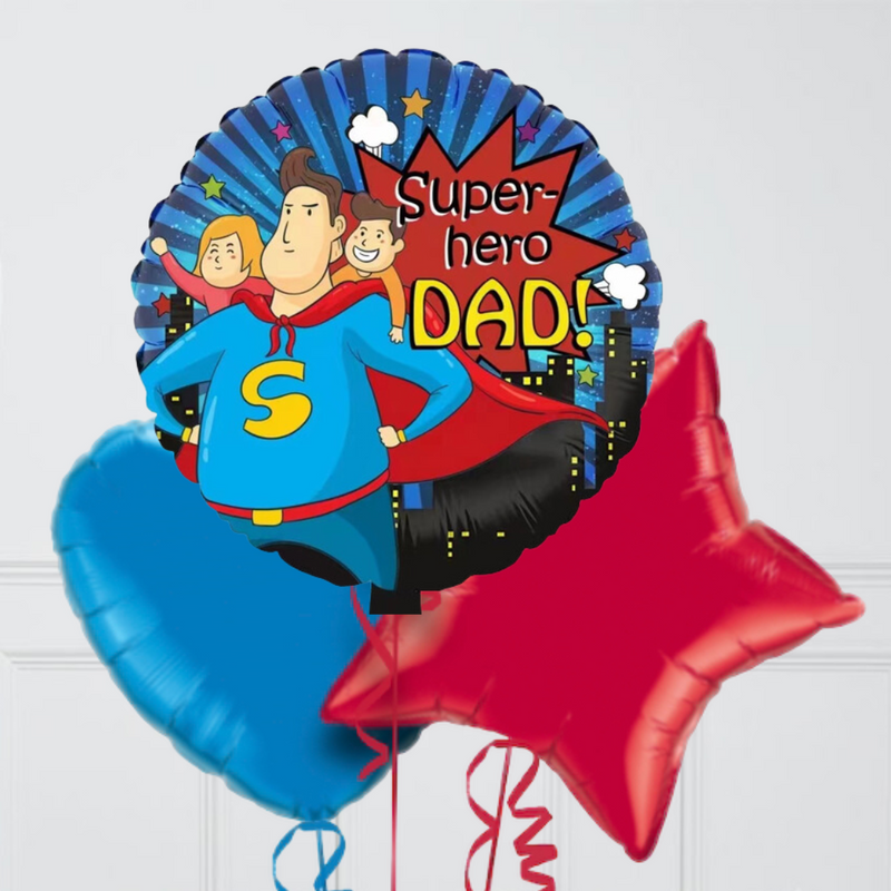 Superhero Dad Foil Balloon Bouquet