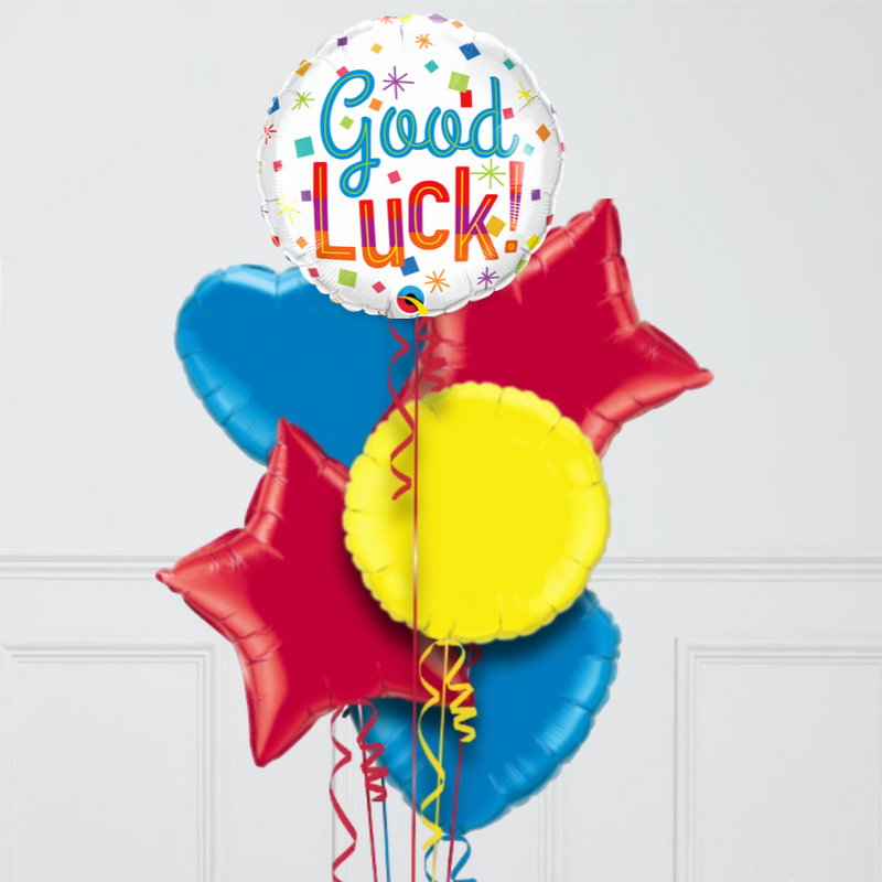 Good Luck Colourful Confetti Foil Balloon Bouquet