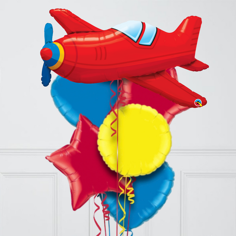 red airplane foil balloons delivery