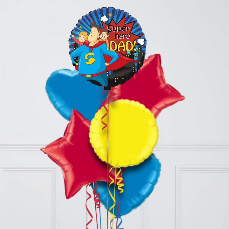 Superhero Dad Foil Balloon Bouquet
