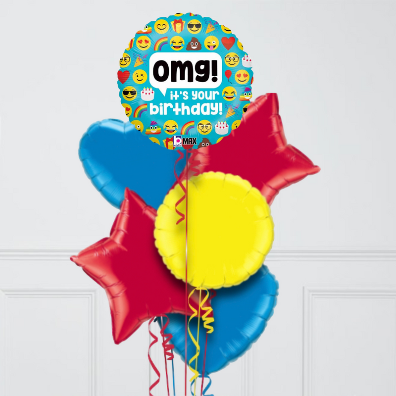 Emoji It's Your Birthday Foil Balloon Bouquet
