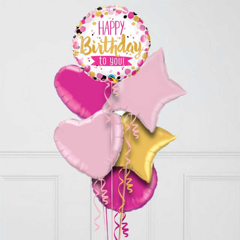 pink and gold birthday balloons uae delivery