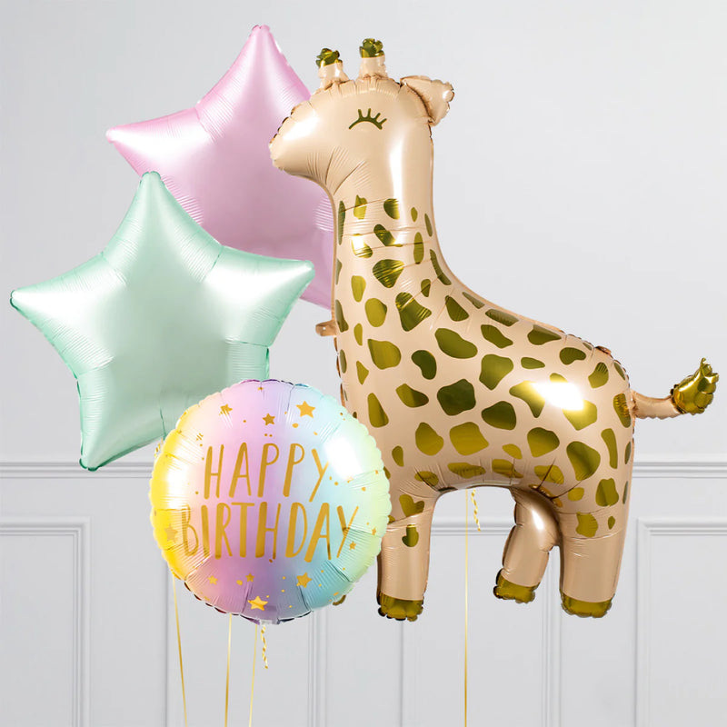 Birthday Cute Giraffe Supershape Set Foil Balloon Bouquet