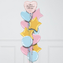 Heart Satin Pastel Pink Personalised Balloon Bouquet