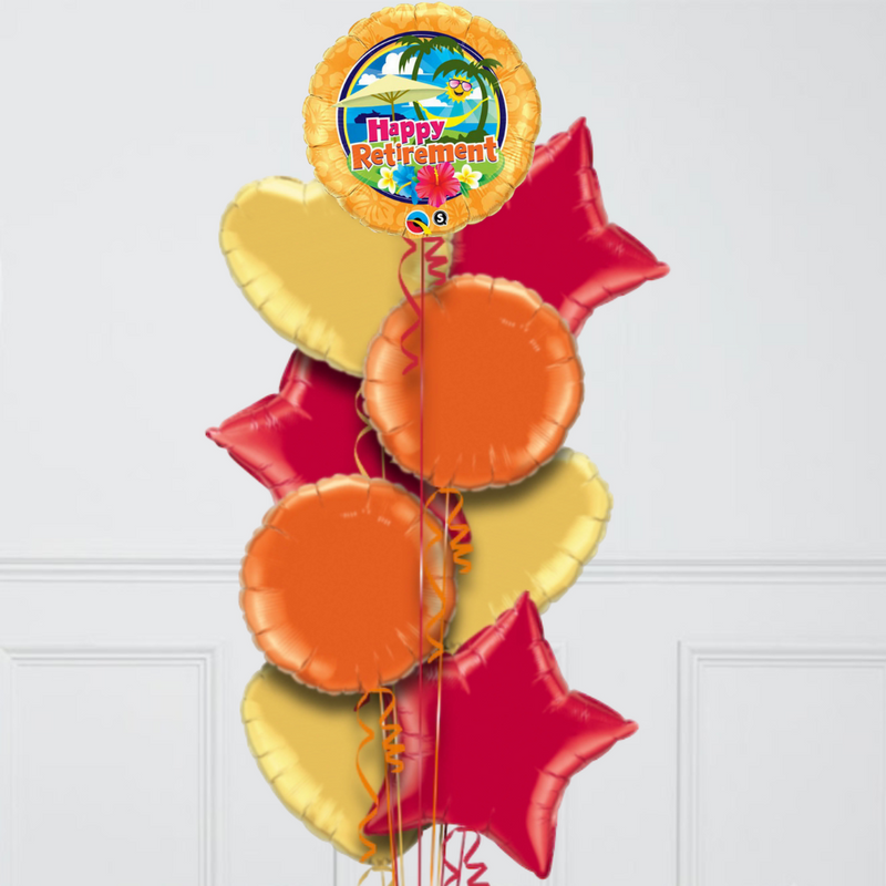 Happy Retirement Tropical Vibe Foil Balloon Bouquet
