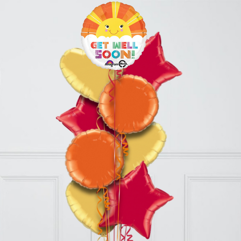 get well soon sunshine foil balloons delivery
