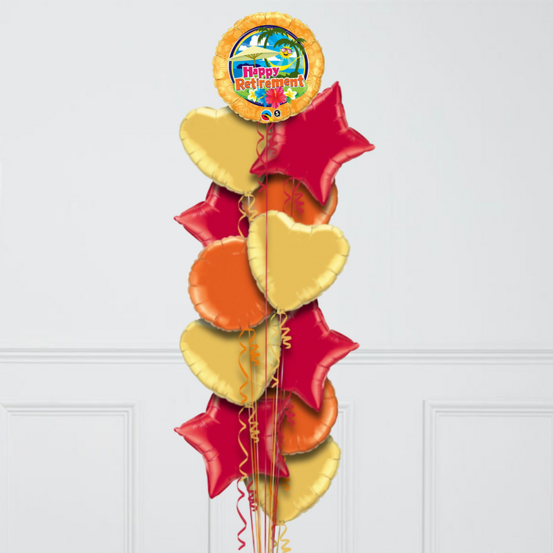 Happy Retirement Tropical Vibe Foil Balloon Bouquet