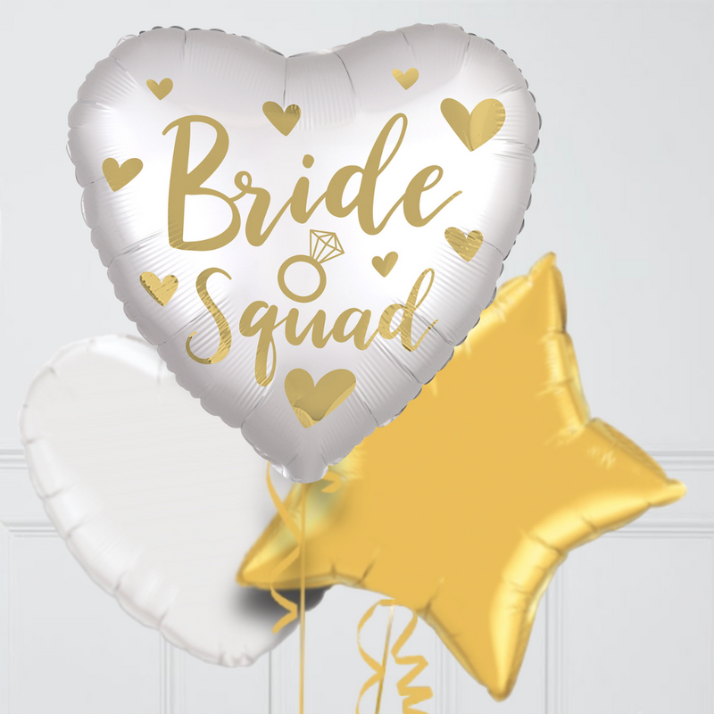 Satin Luxe Gold Bride Squad Foil Balloon Bouquet