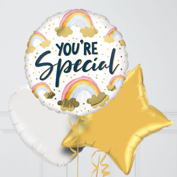 Your Are Special Painted Rainbow Foil Balloon Bouquet
