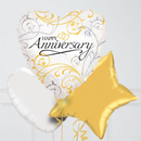 Happy Anniversary Gold Vibes Foil Balloon Bouquet