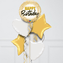 Gold Birthday Foil Balloon Bouquet