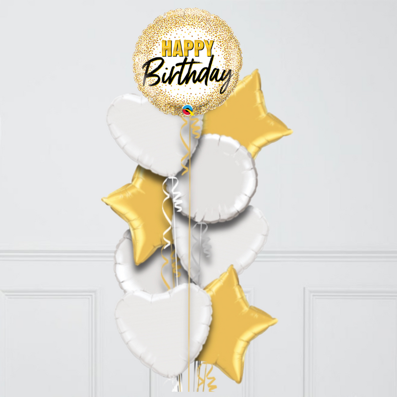 Gold Birthday Foil Balloon Bouquet