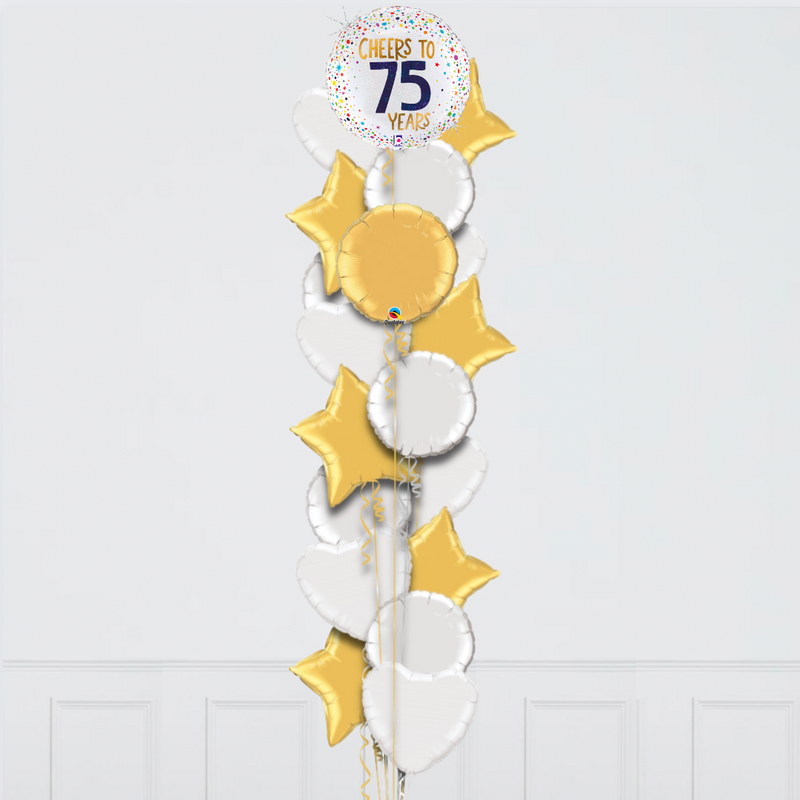 Cheers to 75 Foil Balloon Bouquet