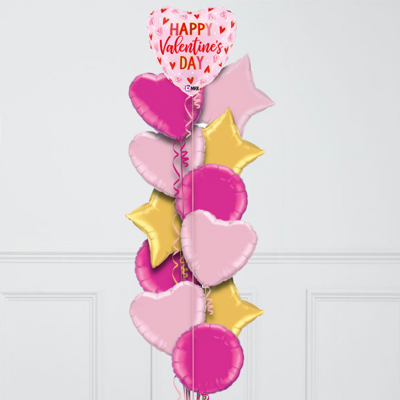 Rose Valentine's Day Foil Balloon Bouquet