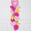 Baby Girl Hearts Inflated Foil Balloons