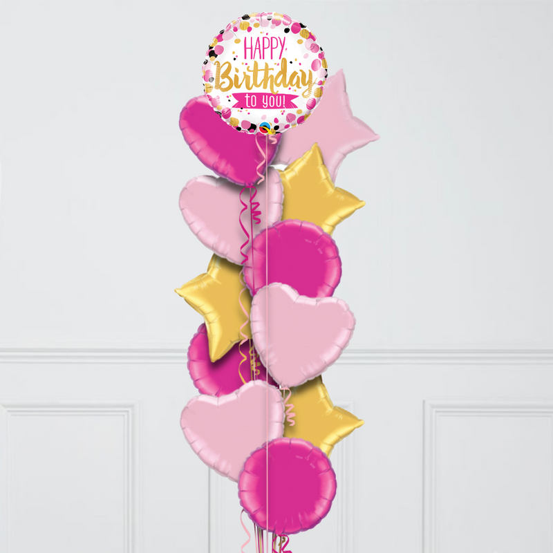 pink and gold birthday balloons uae delivery