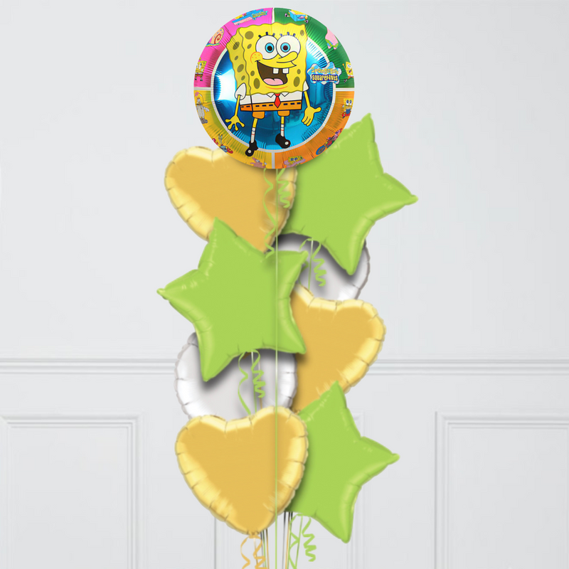 Sponge Bob Square Pants Birthday Inflated Balloon Bunch