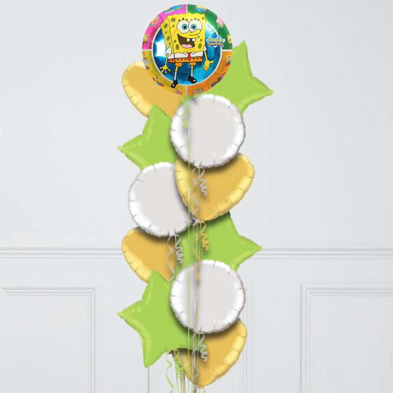 Sponge Bob Square Pants Birthday Inflated Balloon Bunch