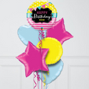 cute pink and colours birthday foil balloons delivery 