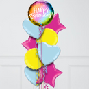 colourful rainbow birthday foil balloons delivery