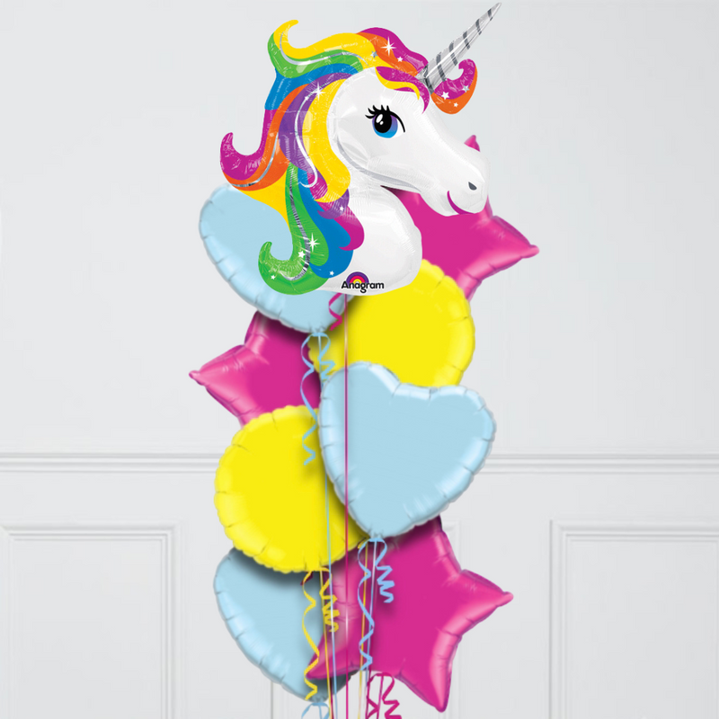 colourful unicorn foil balloons delivery