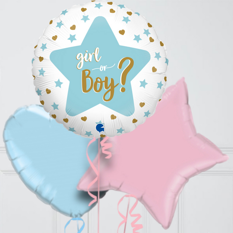 Gender Reveal Foil Balloon Bouquet - Girl Or Boy