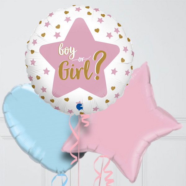 Girl Or Boy Gender Reveal Foil Balloon Bouquet