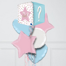 Square Shaped Gender Reveal Foil Balloon Bouquet