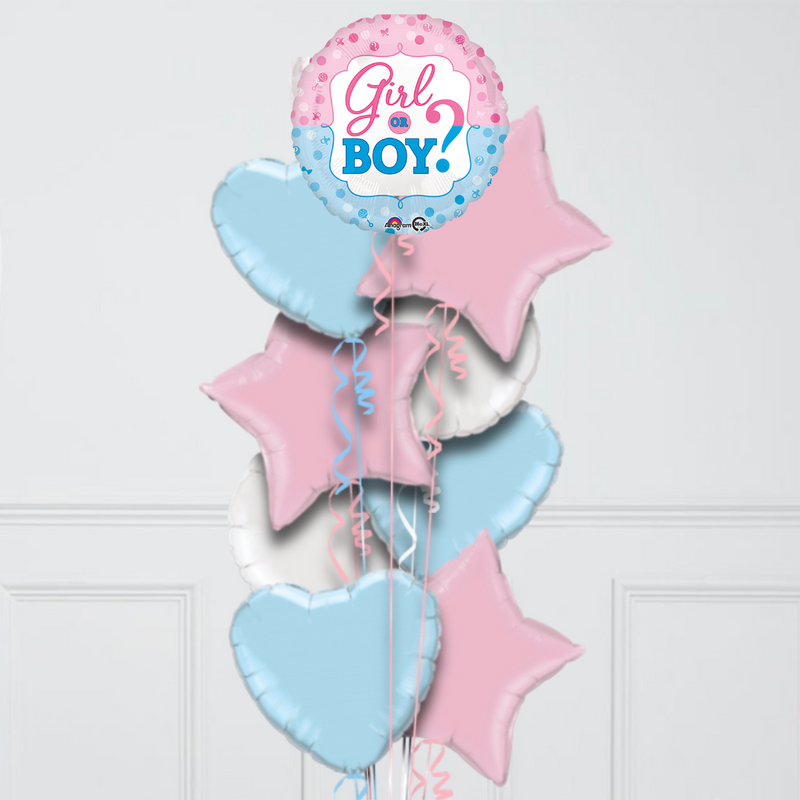 gender reveal pink and blue foil balloons 