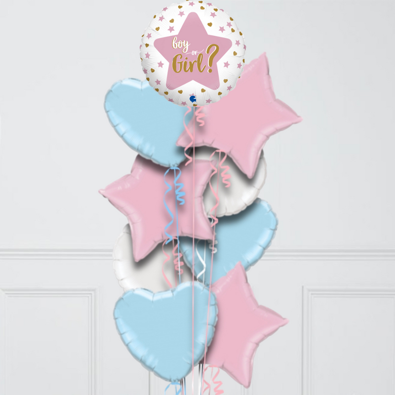 Girl Or Boy Gender Reveal Foil Balloon Bouquet
