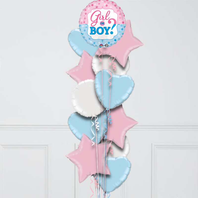 gender reveal pink and blue foil balloons 