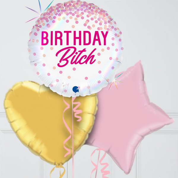 Happy Birthday B*tch Naughty Inflated Foil Balloon Bunch