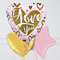 I Love You Gold & Pink Giant Heart Foil Balloon Bouquet