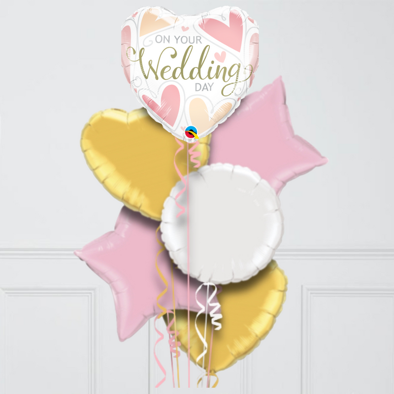 On Your Wedding Day Inflated Foil Balloon Bunch