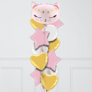 Pink Cat Supershape Foil Balloon Bouquet
